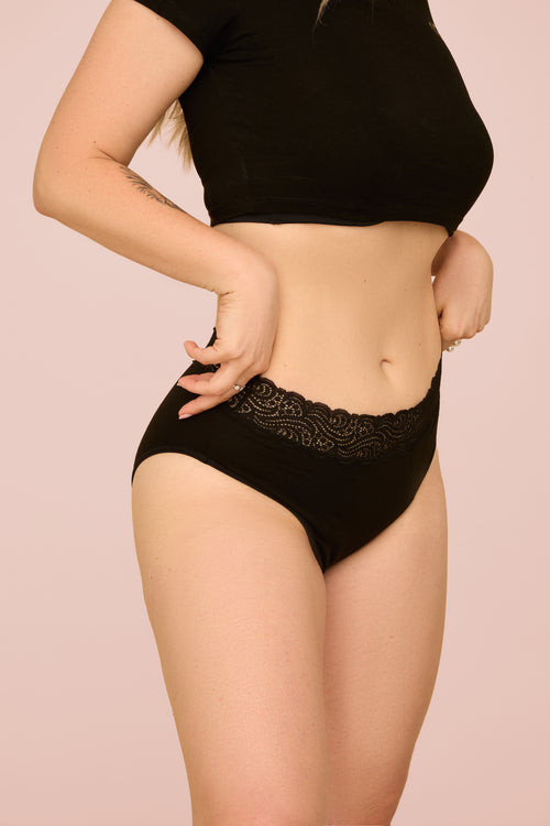 GAIA - delicate lace, high waist and 100% leak-proof